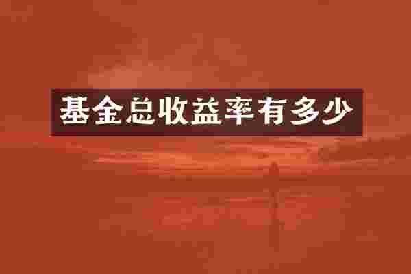 基金总收益率有多少