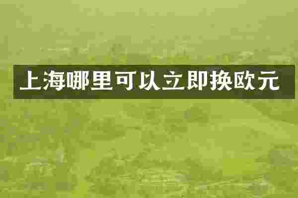 上海哪里可以立即换欧元