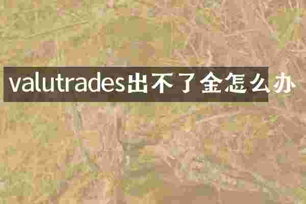 valutrades出不了金怎么办
