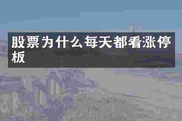 股票为什么每天都看涨停板