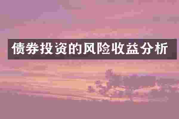 债券投资的风险收益分析