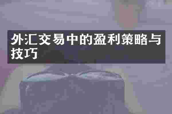 外汇交易中的盈利策略与技巧