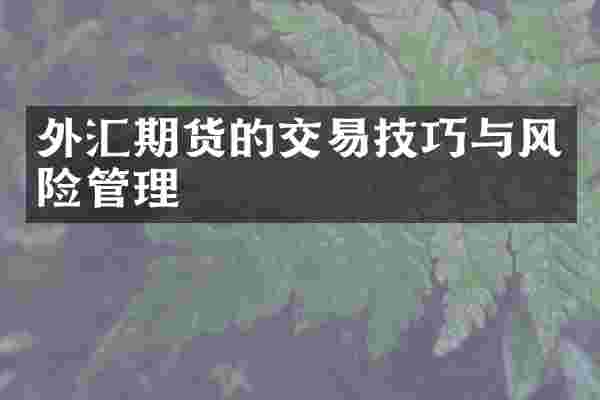 外汇期货的交易技巧与风险管理