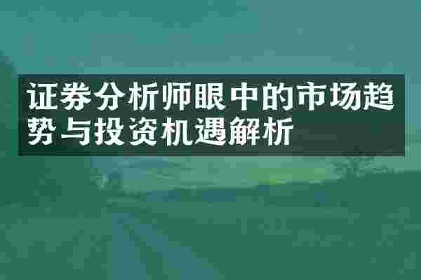 证券分析师眼中的市场趋势与投资机遇解析
