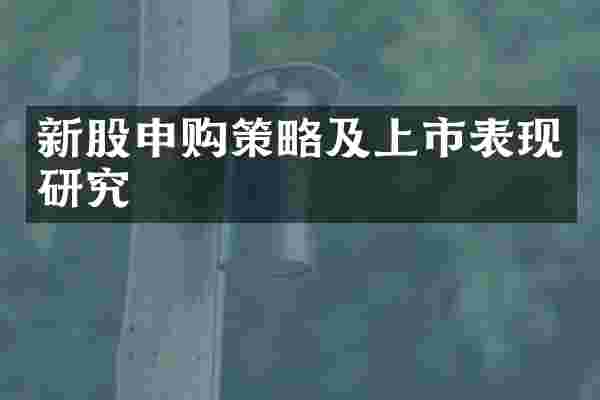 新股申购策略及上市表现研究