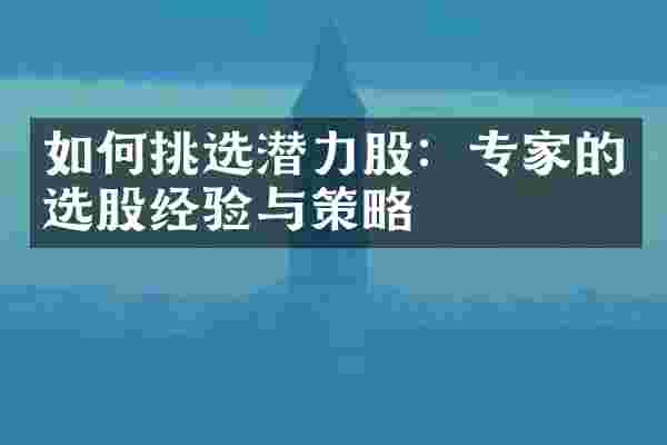 如何挑选潜力股：专家的选股经验与策略