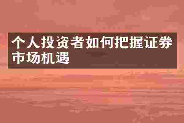 个人投资者如何把握证券市场机遇
