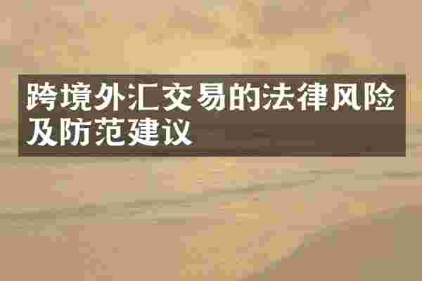 跨境外汇交易的法律风险及防范建议