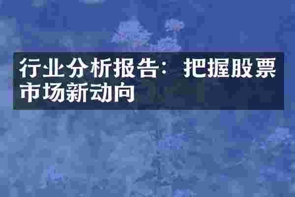 行业分析报告：把握股票市场新动向