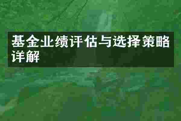 基金业绩评估与选择策略详解