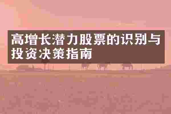 高增长潜力股票的识别与投资决策指南