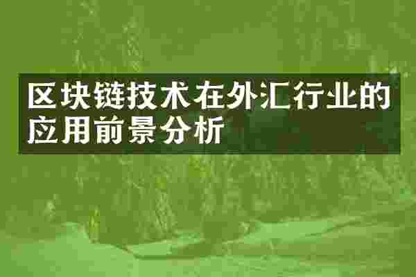 区块链技术在外汇行业的应用前景分析