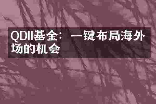 QDII基金：一键布局海外市场的机会