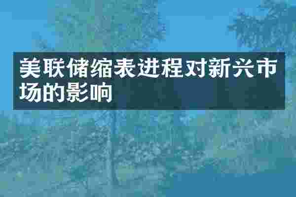 美联储缩表进程对新兴市场的影响