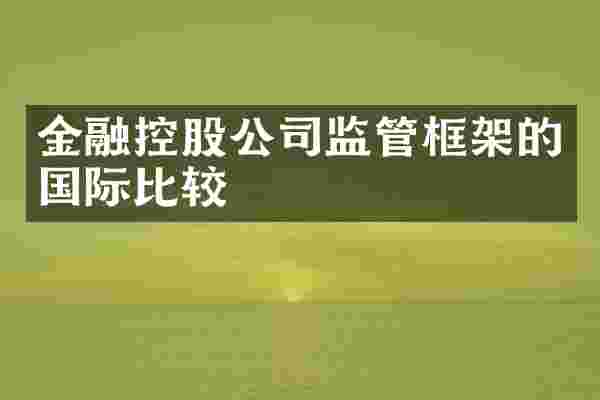 金融控股公司监管框架的国际比较