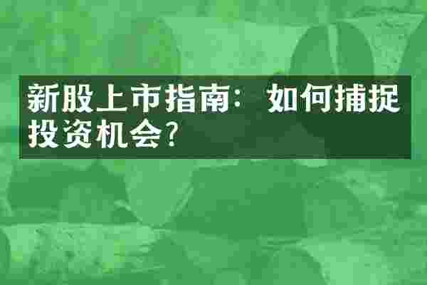 新股上市指南：如何捕捉投资机会？