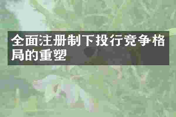 全面注册制下投行竞争格局的重塑
