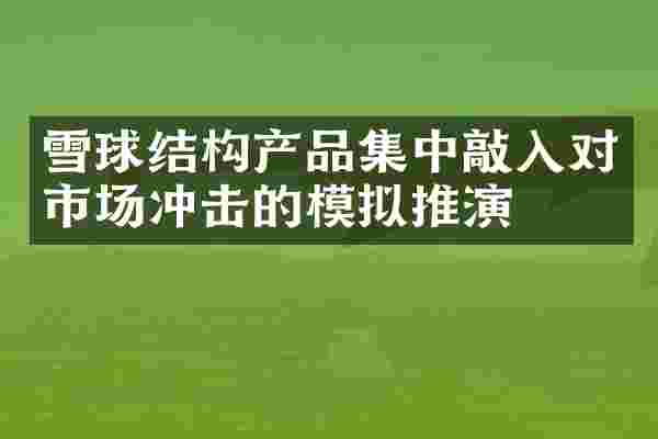 雪球结构产品集中敲入对市场冲击的模拟推演