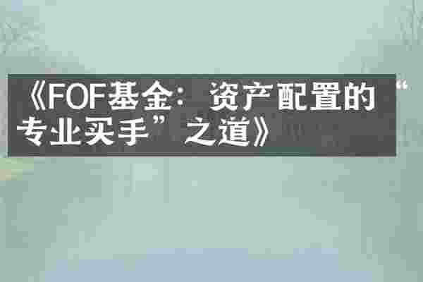 《FOF基金：资产配置的&ldquo;专业买手&rdquo;之道》
