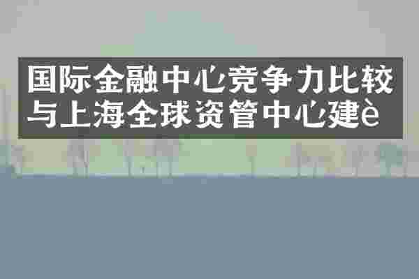 国际金融中心竞争力比较与上海全球资管中心建设