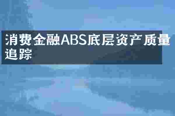 消费金融ABS底层资产质量追踪