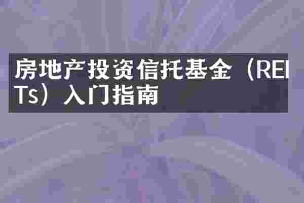 房地产投资信托基金（REITs）入门指南