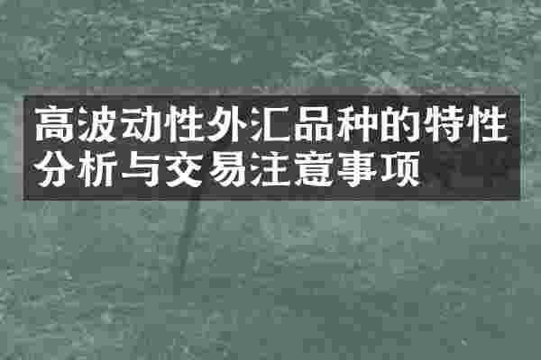 高波动性外汇品种的特性分析与交易注意事项