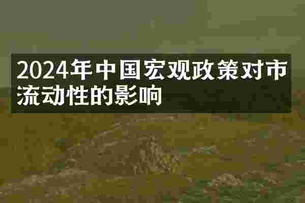 2024年中国宏观政策对市场流动性的影响